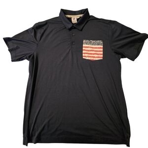 Puma Men’s Volition Patriot Golf Polo Navy Blue With American Flag On Pocket L